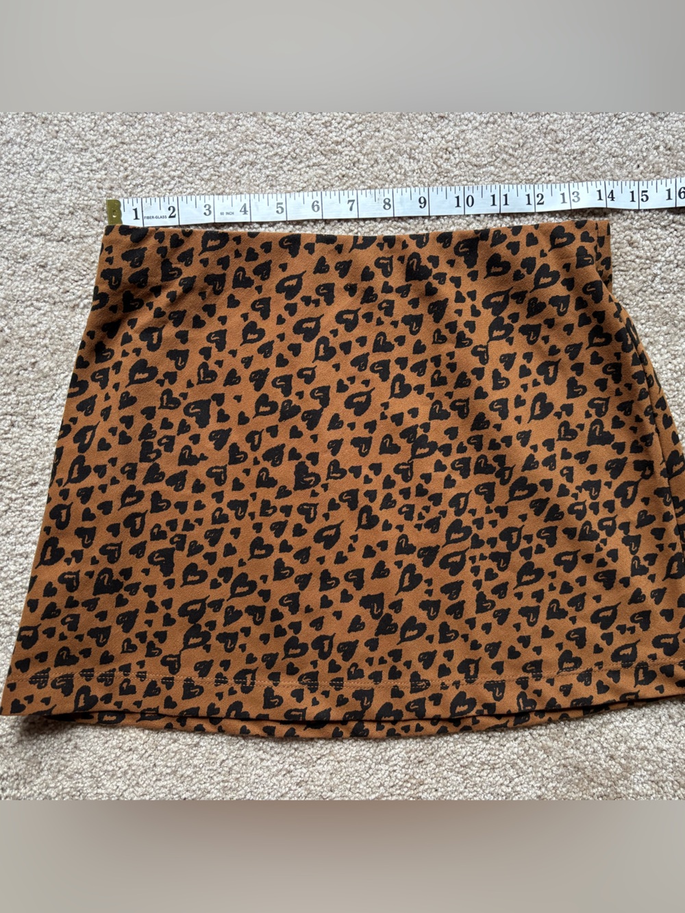 Old Navy Brown and Black Heart Leopard Patterned Skirt - Picture 8 of 9